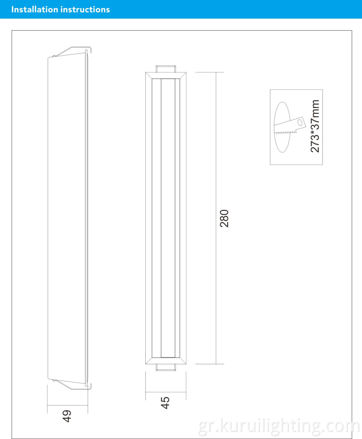 20W Recessed Double LED Grille Light